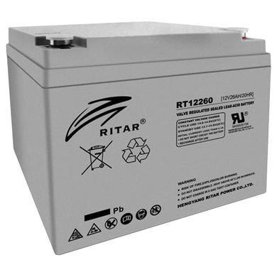 12V 26Ah Акумуляторна батарея для ДБЖ Ritar RT12260