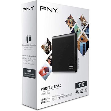 1TB PNY Портативный SSD TypeC/usb3.1 PRO Elite PSD0CS2060-1TB-RB
