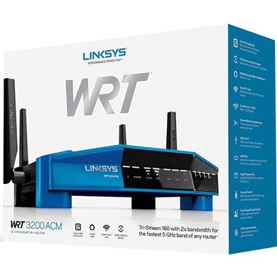 Linksys WRT3200ACM Беспроводной маршрутизатор 802.11a/b/g/n/ac AC3200, двухдиапазонный, гигабитный, 1 х USB 3.0, 1 x eSATA/USB 2.0, 4 x внеш. ант., SMART WI-FI WRT3200ACM