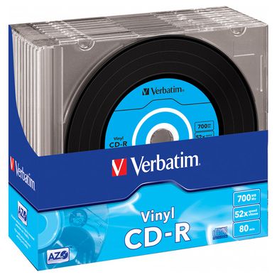 CD-R Диск Verbatim AZO 700MB 52X VINYL SURFACE (SC-10шт) 43426