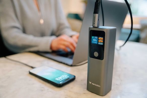 Зовнішній акумулятор (Power Bank) Verbatim 32269 Charge 'n' Go 140W,27000 mAh (для ноутбуку,планшету смартфону)