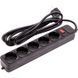 Мережевий фільтр PowerPlant JY-1056/3 3м, 3x1.5мм2, 5 розеток, Black EX610716