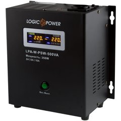 500VA ДБЖ LogicPower LPA-W-PSW-500VA (350Вт)2A/5A/10A,Line-Interactive., AVR, 1 x евро, LCD, металл,чиста синусоїда, 12V,настінний LP7145