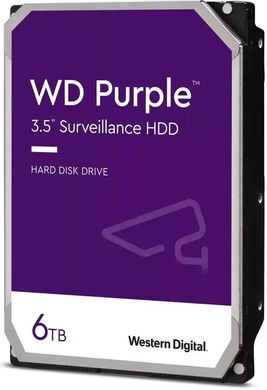 6TB Жорсткий диск WD 3.5" SATA 3.0 5400 256MB Purple Surveillance WD63PURZ