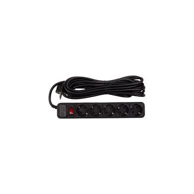 Мережевий фільтр PowerPlant JY-1056/5 5м, 3x1.5мм2, 5 розеток, Black EX610723