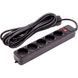 Мережевий фільтр PowerPlant JY-1056/5 5м, 3x1.5мм2, 5 розеток, Black EX610723