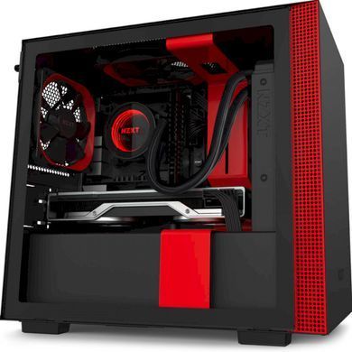 mATX без БЖ Корпус NZXT H210 Mini ITX Black/Red Chassis with 2x120mm CA-H210B-BR
