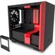 mATX без БЖ Корпус NZXT H210 Mini ITX Black/Red Chassis with 2x120mm CA-H210B-BR