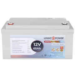 12V 65Ah Акумуляторна батарея для ДБЖ LogicPower гелева (LPN-GL 12V - 65 Ah) LP13718