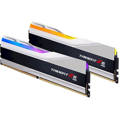 DDR5 6000 32GB KIT (16GBx2) Пам'ять до ПК G.Skill Trident Z5 RGB Silver F5-6000J4040F16GX2-TZ5RS