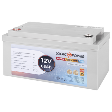 12V 65Ah Акумуляторна батарея для ДБЖ LogicPower гелева (LPN-GL 12V - 65 Ah) LP13718