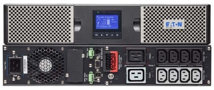 1000VA ИБП Eaton 9PX 1000i RT2U(тип Online;1000ВА /1000 Вт;8розетки IEC 320 c батарейным питанием;Выход-синусоида;USB;2U :вес:17кг) 9PX1000IRT2U