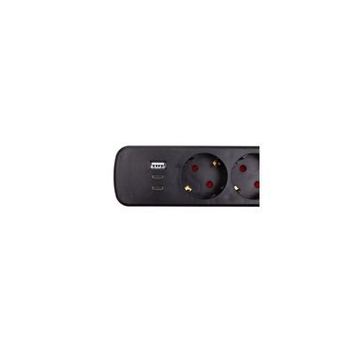 Мережевий фільтр PowerPlant YS-N6086/5c 5м,3x0.75мм2,6 розеток, 1xUSB, 2xType-C,100% мідь EX610679