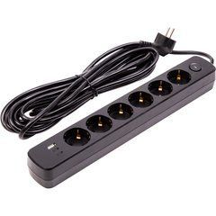 Мережевий фільтр PowerPlant YS-N6086/7c 7м, 3x0.75мм2, 6 розеток, 1xUSB, 2xType-C,100% мідь EX610686