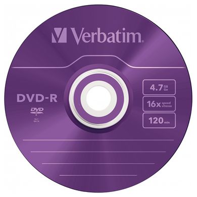 DVD-R Диск Verbatim AZO 4.7GB 16X COLOUR SURFACE (SC-5 шт) 43557
