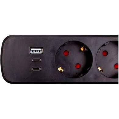 Мережевий фільтр PowerPlant YS-N6086/7c 7м, 3x0.75мм2, 6 розеток, 1xUSB, 2xType-C,100% мідь EX610686