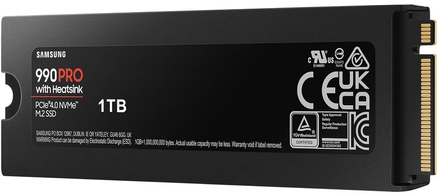 1ТB Твердотільний накопичувач SSD M.2 Samsung 990 PRO PCIe 4.0 M.2 + with Heatsink MZ-V9P1T0GW