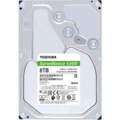 8Tb Жорсткий диск для відеоспостереження Toshiba S300 Surveillance 3,5" SATA3.0 7200RPM/256MB HDWT380UZSVA