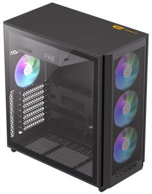 ATX без БЖ Корпус GameMax F46 BK Tempered Glass,Mesh,USB F46 BK Black