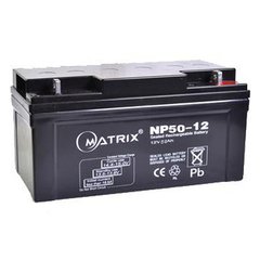 12V 50Ah Аккумулятор универсальный MATRIX NP50-12 Тип: AGM Габариты:198*166*170mm
