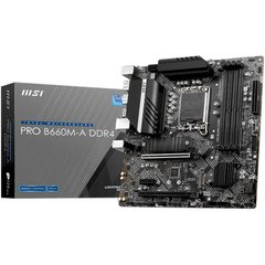 Материнcька плата MSI PRO B660M-A DDR4 s1700 B660 4xDDR4 M.2 HDMI-DP mATX PRO_B660M-A_DDR4