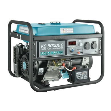 Генератор газобензиновий Konner&Sohnen KS 5000E G, 230В, 4.5кВт, електростартер, 77.0кг KS5000EG