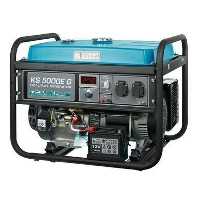 Генератор газобензиновий Konner&Sohnen KS 5000E G, 230В, 4.5кВт, електростартер, 77.0кг KS5000EG