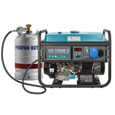 Генератор газобензиновий Konner&Sohnen KS 7000E G, 230В, 5.5кВт, електростартер, 77.2кг KS7000EG