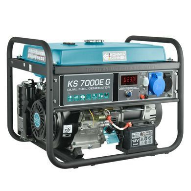 Генератор газобензиновий Konner&Sohnen KS 7000E G, 230В, 5.5кВт, електростартер, 77.2кг KS7000EG