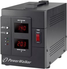 1500VA Стабілізатор PowerWalker AVR 1500/SIV 1500VA/1200W AVR, Schuko Input, 1x Schuko Outlet, compact tower design with LCD 10120305