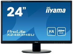 Монiтор IIYAMA 23.8" X2483HSU 16:9,VA,1920х1080,75 Гц, 4 мс,1xHDMI/1xDP1.2/2xUSB 2.0, SP (2 Вт+2 Вт) X2483HSU-B5