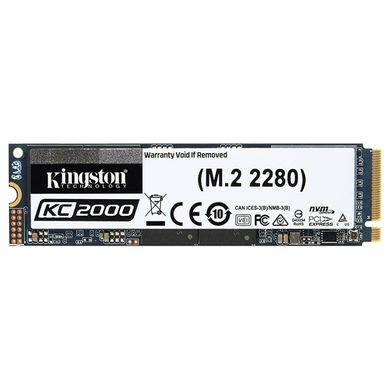 1TB Kingston Твердотельный накопитель SSD M.2 KC2000 NVMe PCIe Gen3x4 2280 SKC2000M8/1000G