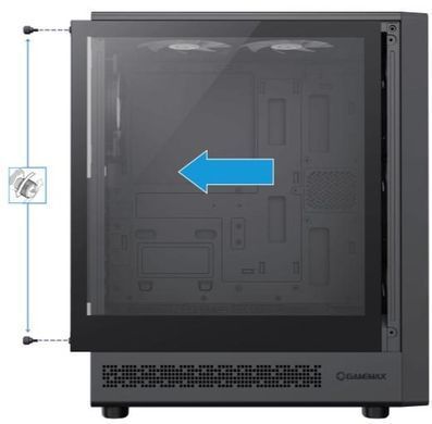 ATX без БЖ Корпус GAMEMAX Storm 2 AB загартоване скло ,1*usb 3.0+1*usb 2.0, 6 FAN Storm 2 AB Black