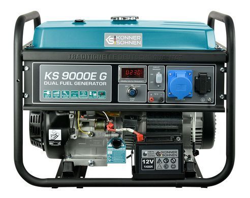 Генератор газобензиновий Konner&Sohnen KS 9000E G, 230В, 6.5кВт, електростартер, 83.0кг KS9000EG
