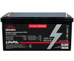 24V 100Ah Акумуляторна батарея Vitals ALFP24100ab 2560Вт&middot;год LiFePO4 19.8кг ALFP-24100ab
