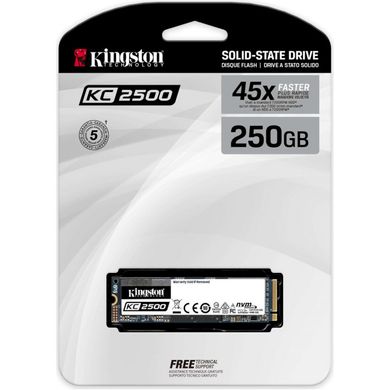 250GB Kingston Твердотельный накопитель SSD M.2 KC2500 NVMe PCIe 3.0 4x 2280 SKC2500M8/250G