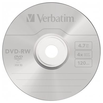 DVD-RW Диск Verbatim SERL 4.7GB 4X MATT SILVER SURFACE (Шпиндель-25шт) 43639