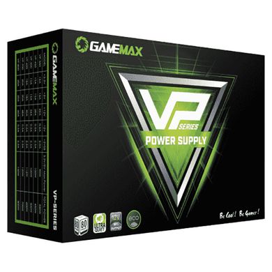 500W Блок живлення для ПК GameMax VP-500 коробочний, APFC,Fan 12см,80+ VP-500