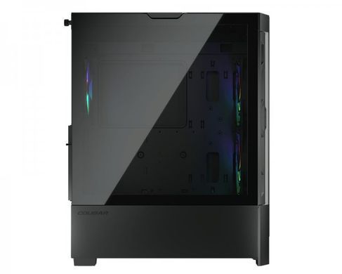ATX без БЖ Корпус геймерський Cougar Airface RGB Black 2*140mm ARGB, 1*120mm ARGB, ATX/mATX/mini-ITX, скляне вікно