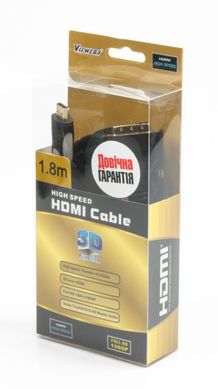 HDMI-DVI 1,8м Кабель Viewcon HDMI-DVI (24+1) 1,8м., M/M, в блистере VD078