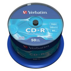 CD-R Диск Verbatim 700MB 52X EXTRA PROTECTION SURFACE (Шпиндель-50 шт) 43351