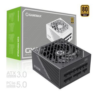 850W Блок живлення для ПК GameMax GX-850 PRO BK ATX, 80 Gold,fan 120mm,fully modular/OPP/OVP/UVP/OCP/OTP/SCP GX-850 PRO BK
