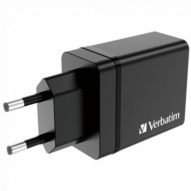 Мережевий зарядний пристрій Verbatim 4-портовий USB 30 Вт PD 3.0 і QC 3.0 (чорний) 49700