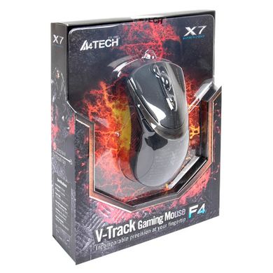 Миша A4 Tech F4 игровая, V-Track, USB 3000dpi F4 USB (Black)
