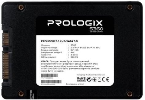 256GB Накопичувач SSD Prologix S360 2.5" SATAIII 3D TLC PRO256GS360