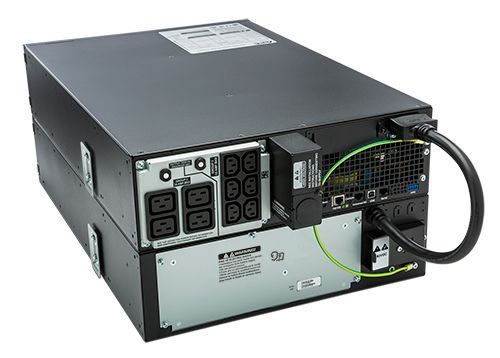 5000VA APC Smart-UPS SRT 5000VA RM тип (тип On-Line;5000 ВА /4500Вт:Розетки: (6)IEC 320 C13, (4)IEC 320 C19:,Возможно подключение доп. батарей;Выход синусоида;LCD;Высота 3U;;Вес 63 кг) SRT5KRMXLI