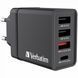 Мережевий зарядний пристрій Verbatim 4-портовий USB 30 Вт PD 3.0 і QC 3.0 (чорний) 49700