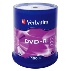 DVD+R Диск Verbatim AZO 4.7GB 16X MATT SILVER SURFACE (Шпиндель-100шт) 43551