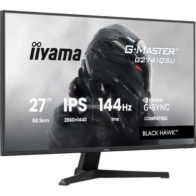 Монiтор IIYAMA 27" G2741QSU-B1 ігровий 16:9,IPS,2560х1440,1мс,144 Гц,350 кд/м2,1xHDMI