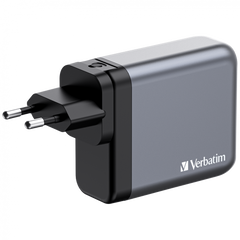 Мережевий зарядний пристрій Verbatim GaN 140 Вт,4 порта (2xUSB-C-140 Вт,USB-C 20 Вт /USB-A -3.0) 32203